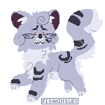 a pixel of a grey cat 