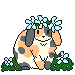 calico bunny w flowers