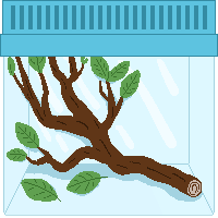 a pixel critter keeper with a stick in it.